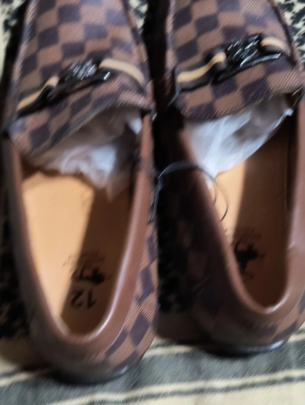 Beverly Hills Polo Club Brown Checkered Slip-On Loafers